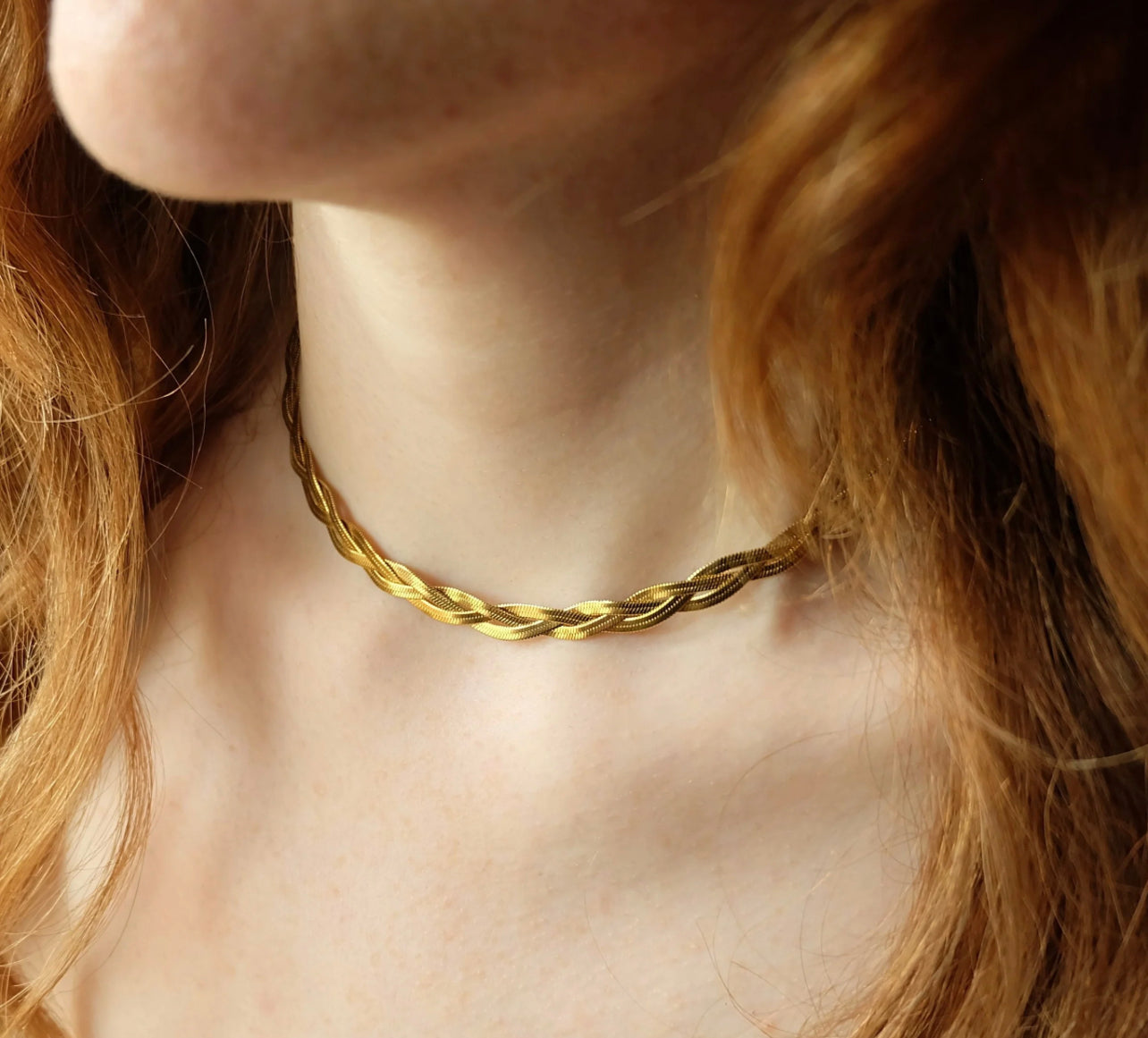Woven snake necklace