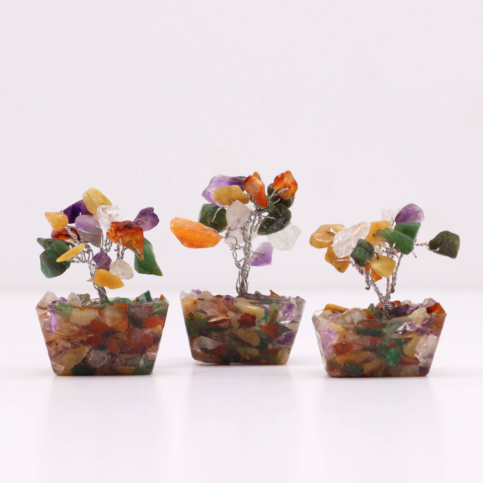 Mini Gemstone Trees on Orgonite Base - Multi Ston