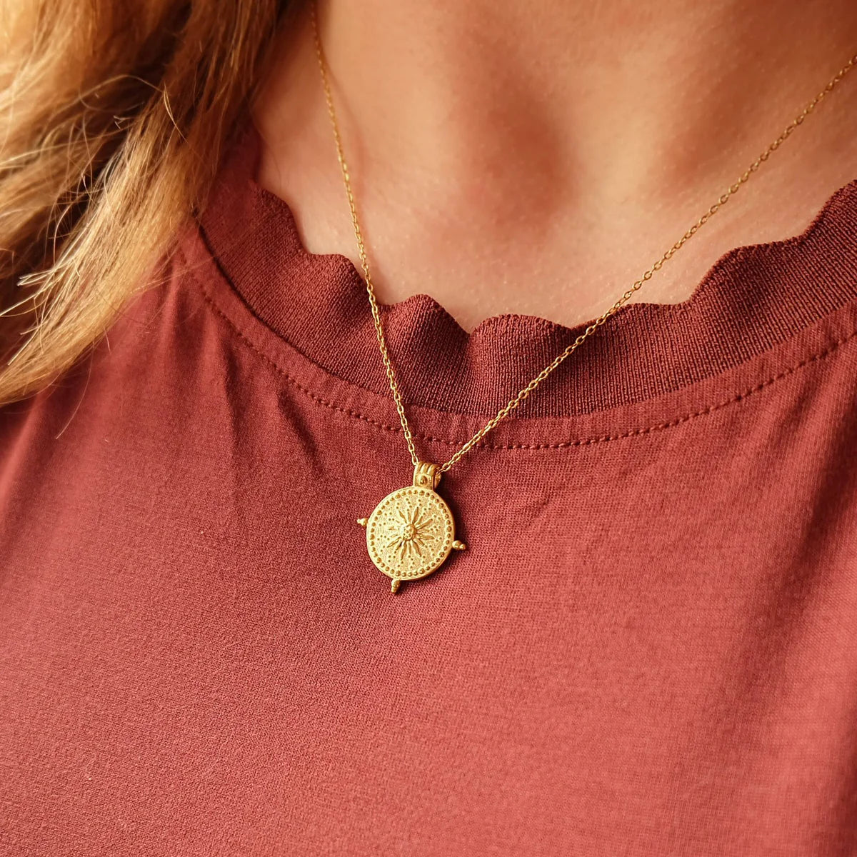 Gold coin necklace