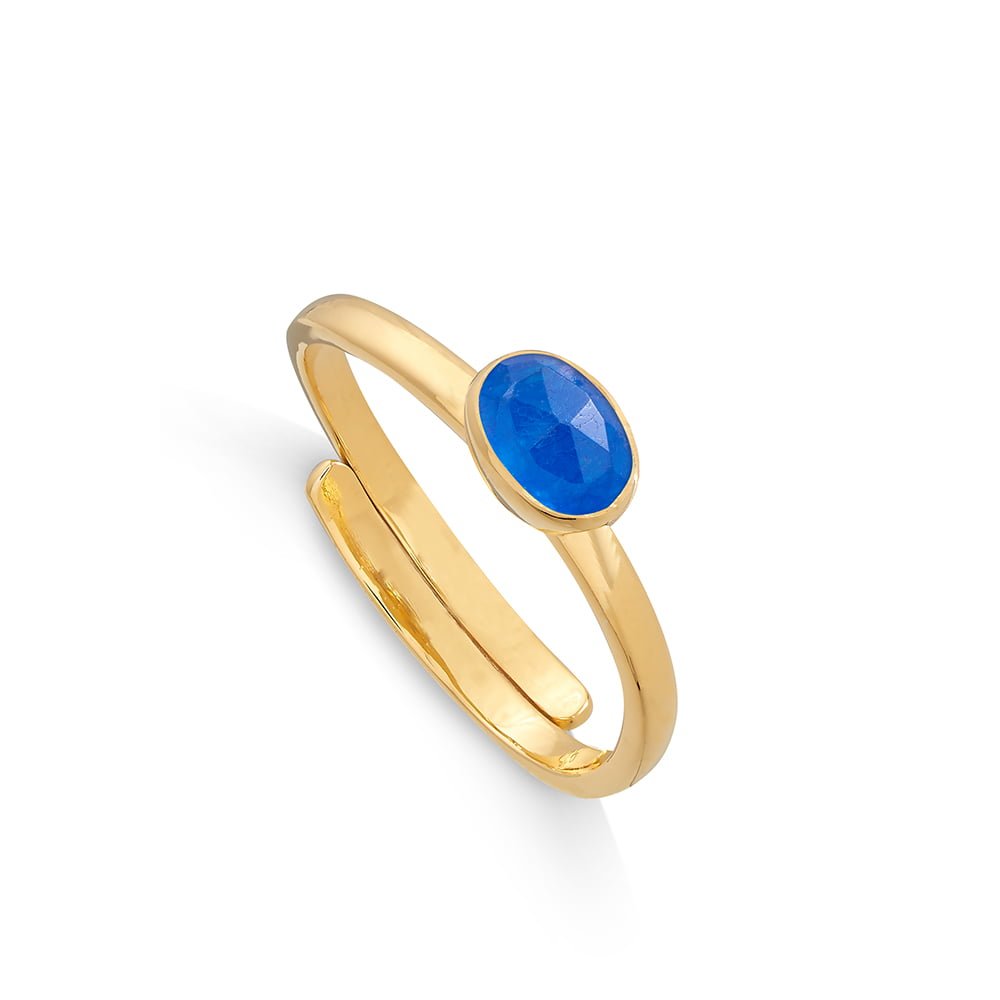 Atomic Micro Blue Quartz Gold Ring - Native Self