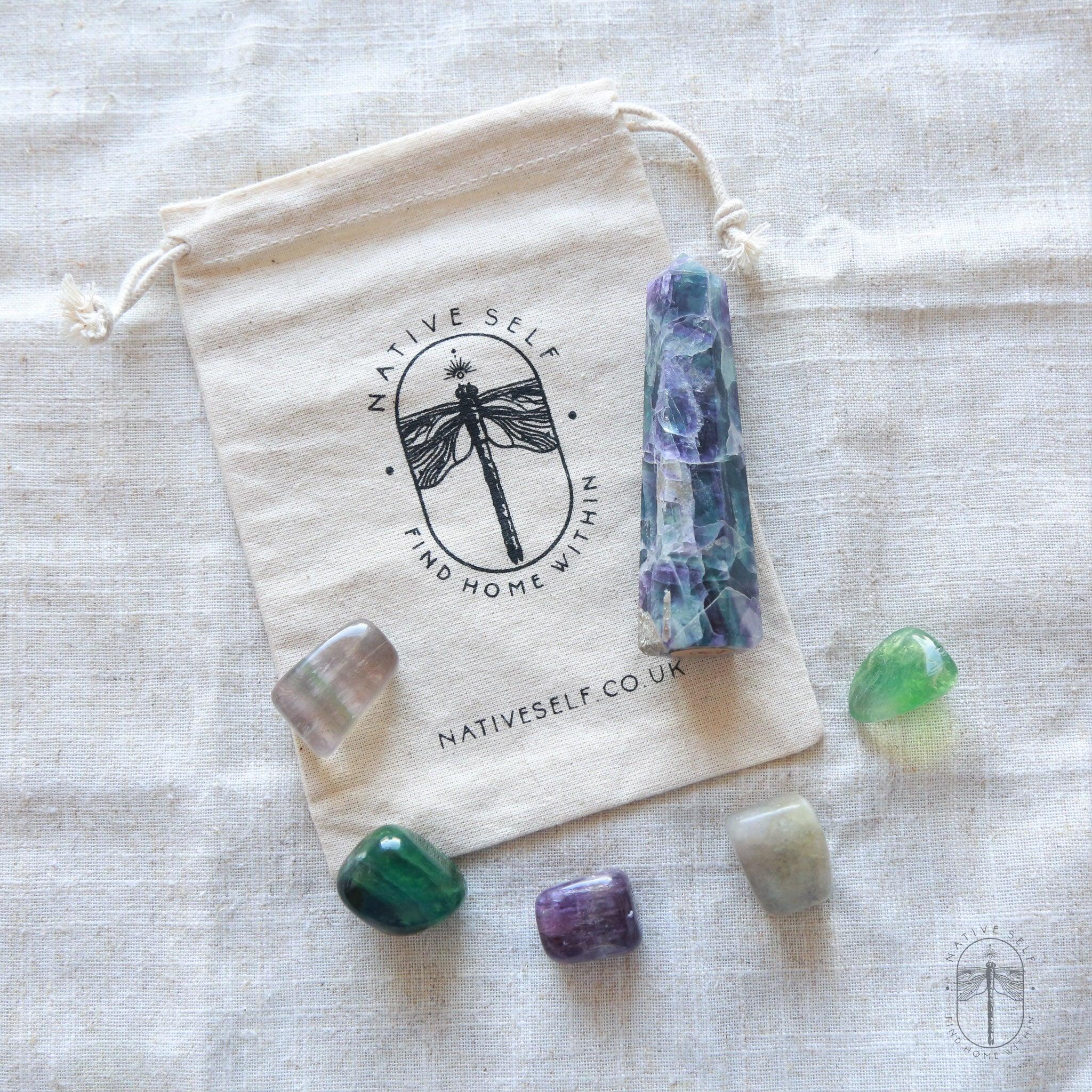 Rainbow Fluorite Towers - Native Self