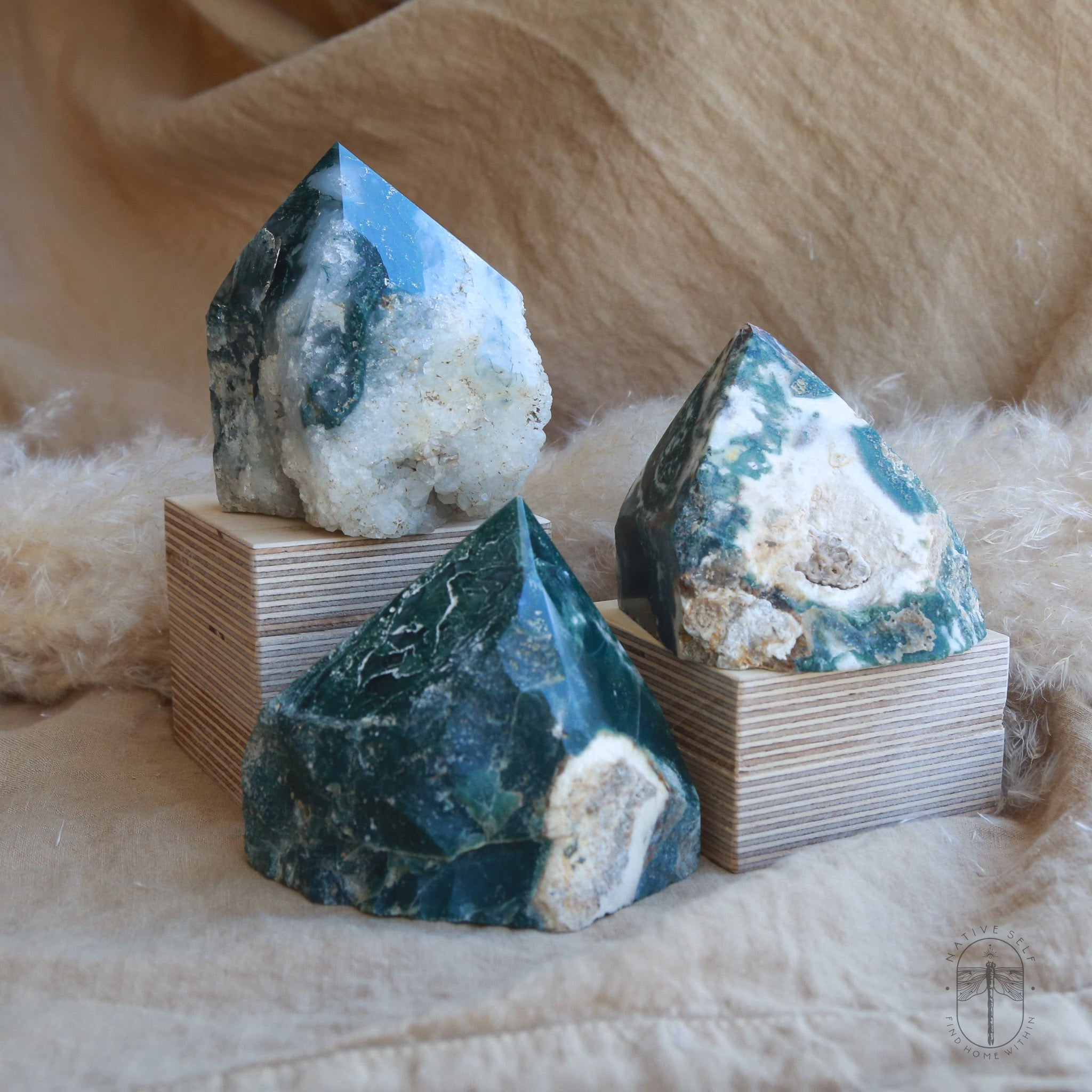 Moss Agate Raw Points - Native Self