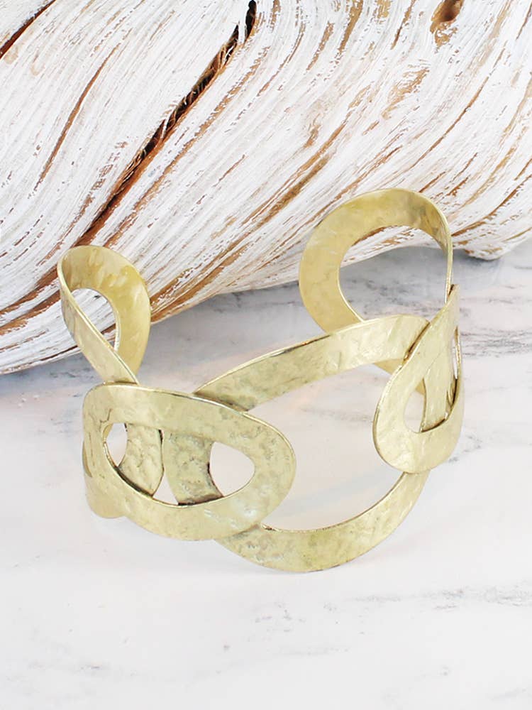 BEATEN METAL RING CUFF