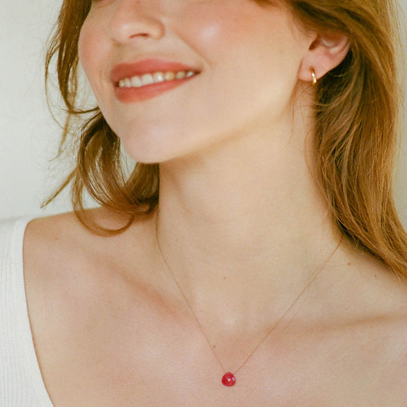 July Ruby Birthstone Fine Cord Necklace - Native Self